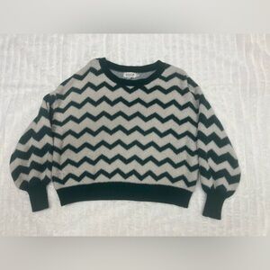 Molly Bracken Green and White Knit Sweater